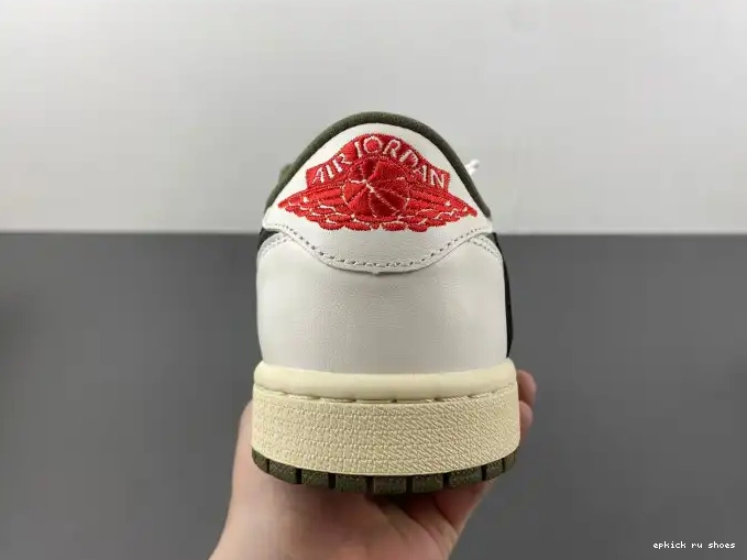 Cheap MEDIUM 1 TRAVIS JORDAN OLIVE LOW DM7866-200 X AIR SCOTT OG 0505